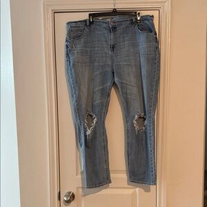 Old Navy Light Blue Distressed Boyfriend Jeans